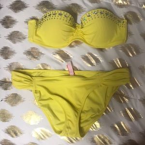 VS bandeau yellow bikini